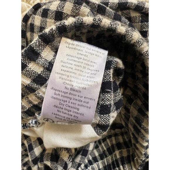 Mat De Misaine Gingham Cotton Wide Leg Check Pull On Pants Size EU38 - Picture 8 of 12